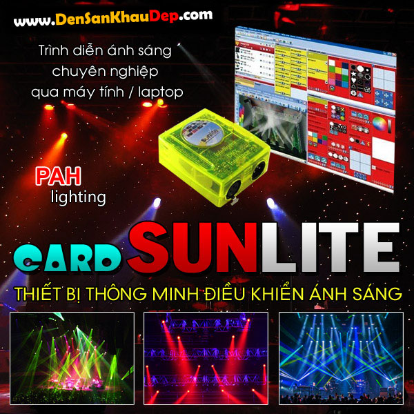 Điều khiển thiết bị sân khấu với Card Sunlite