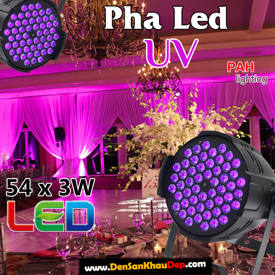 Đèn pha LED UV 54 bóng độc đáo với màu UV cực tím huyền hoặc