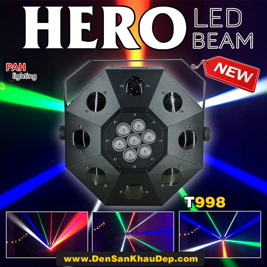 Đèn LED beam 8 mắt gắn trung tâm DJ kết hợp 7 bóng chớp LED siêu sáng