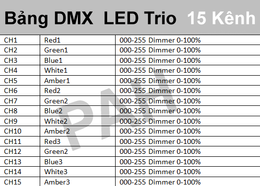 bảng dmx led trio 15 kênh