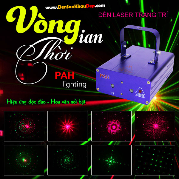 Đèn Laser vòng thời gian trang trí phòng karaoke gia đình, phòng khách party