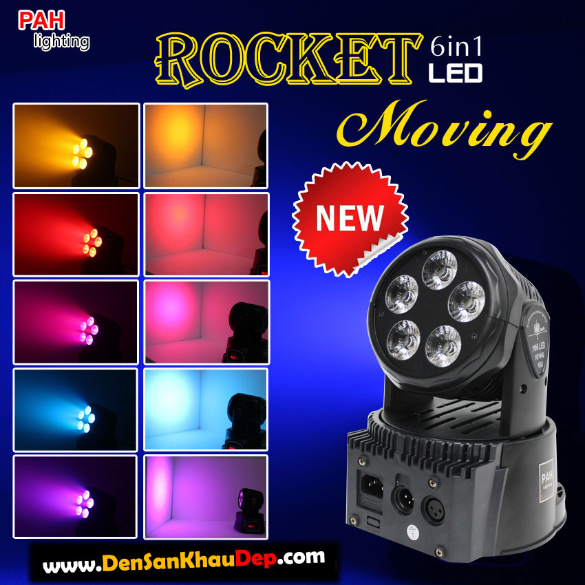 Đèn Rocket moving head 6in1 led