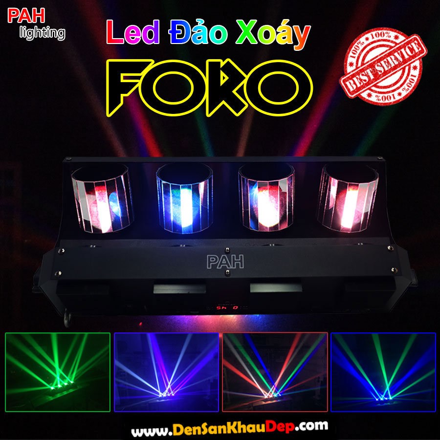 Đèn LED Foro đảo xoáy 4 mắt phong cách lạ hiệu ứng mới