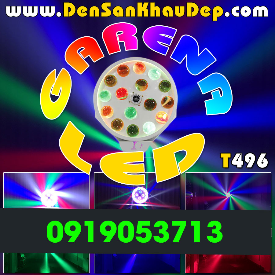 Đèn LED xoay 7 màu Garena 16x3w trang trí Bar, Karaoke VIP