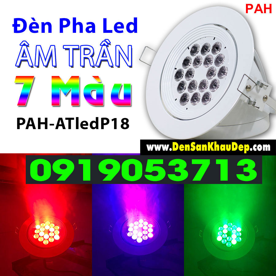 Đèn Pha Led Âm Trần 7 Màu dành cho nhà hàng tiệc cưới