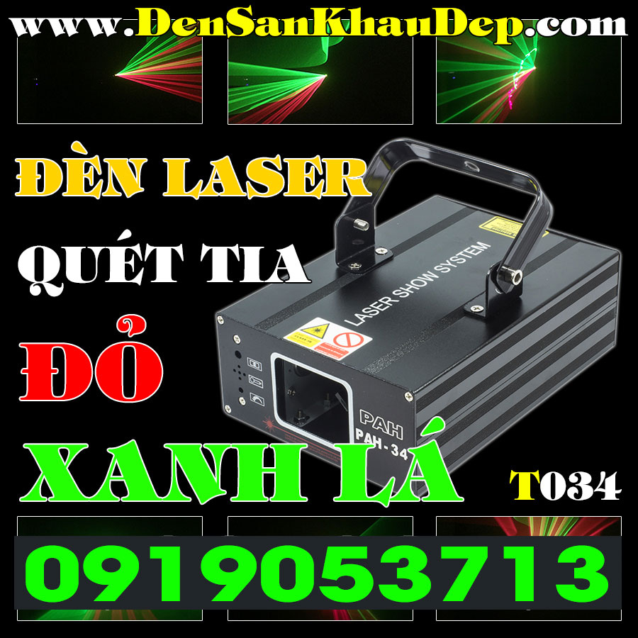 Đèn Laser 2 màu xanh lá và đỏ quét tia giá rẻ