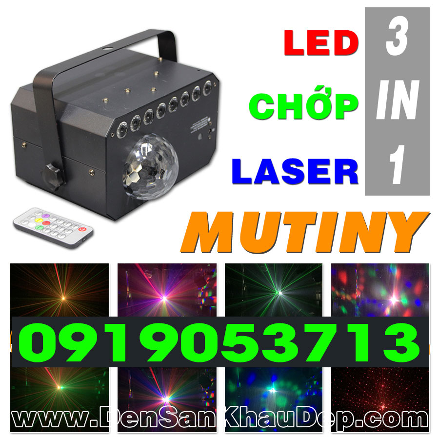 Đèn 3in1 LED Chớp Laser trang trí cho phòng hát Karaoke sôi động