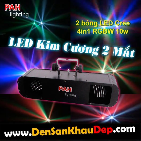 Đèn Kim Cương 2 mắt sử dụng bóng led siêu sáng