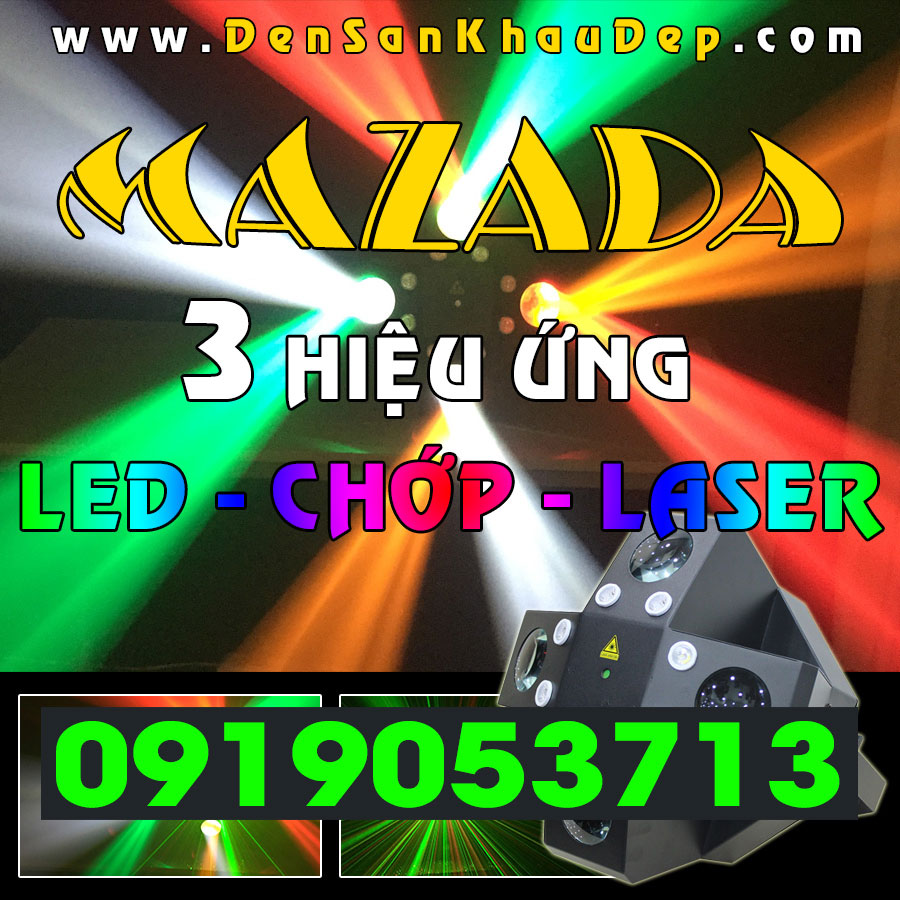 Đèn LED MaZaDa 3 hiệu ứng LED Chớp Laser gắn phòng hát Karaoke VIP
