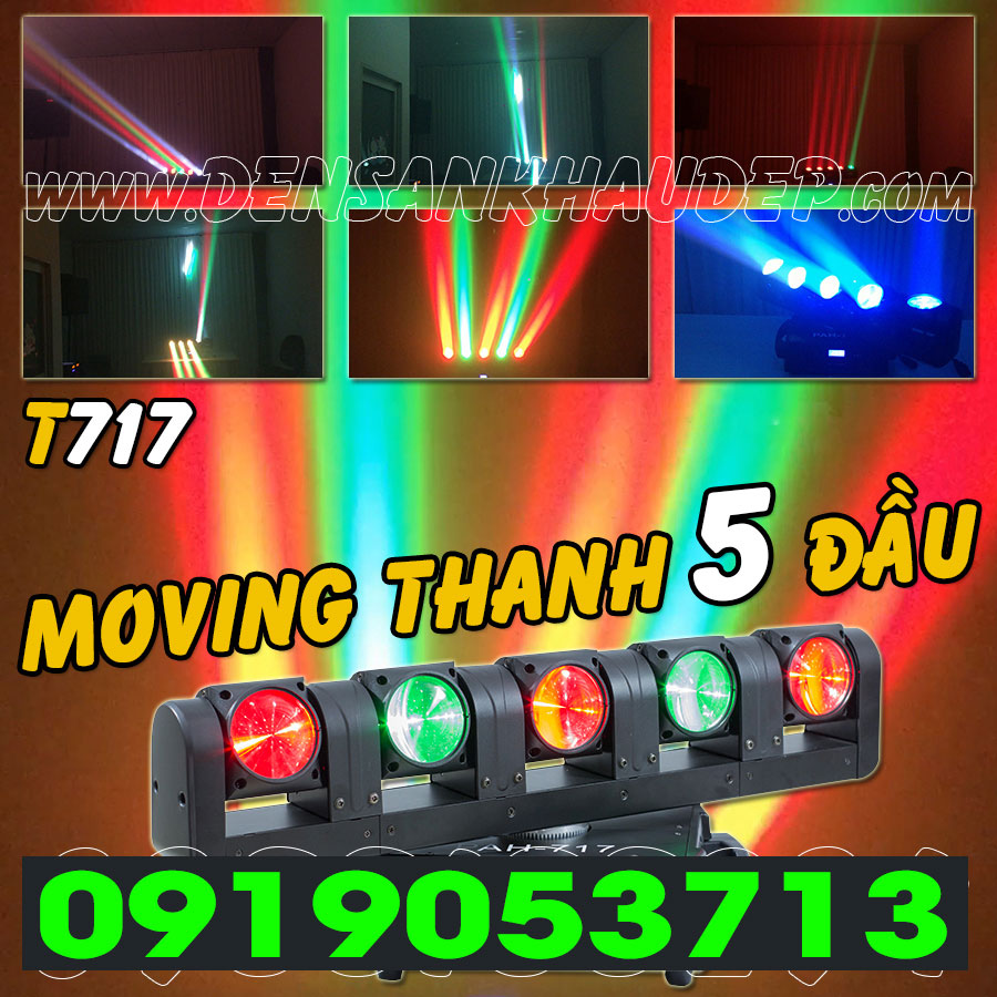 Đèn Moving thanh 5 đầu LED siêu sáng RGBW