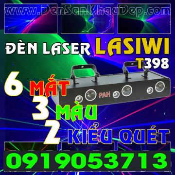 Đèn Laser 6 cửa 3 màu 2 kiểu quét