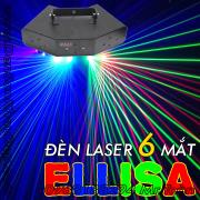 Đèn Laser 6 mắt 3 màu quét màn tia sôi động cho không gian sân khấu 30 mét vuông